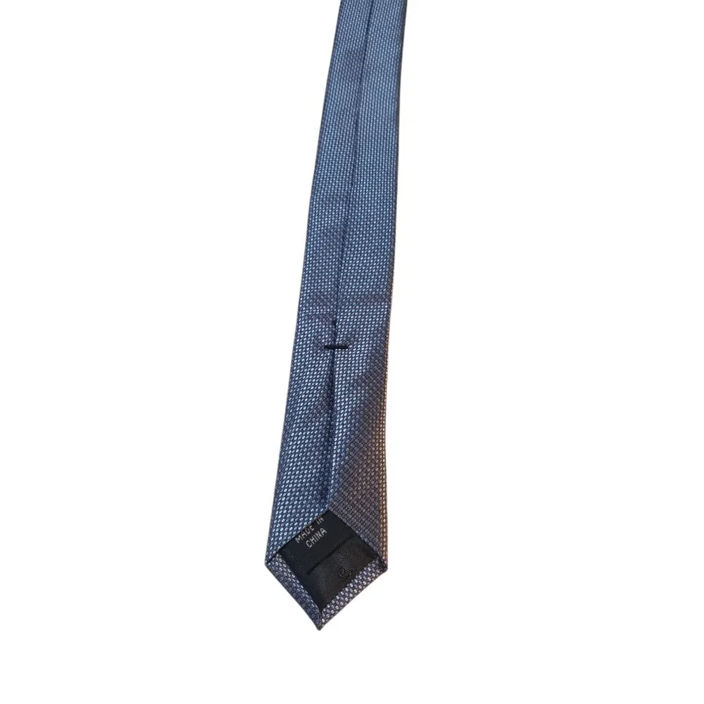 Calvin Klein Mens Tie Necktie Designer‎ Luxury Blue Gray Pin Dot Business Suit